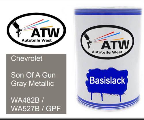 Chevrolet, Son Of A Gun Gray Metallic, WA482B / WA527B / GPF: 500ml Lackdose, von ATW Autoteile West.